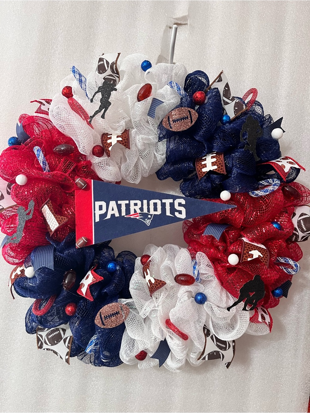 Patriots Red White & Blue Decorative Wreath - Team Fan Home Accent